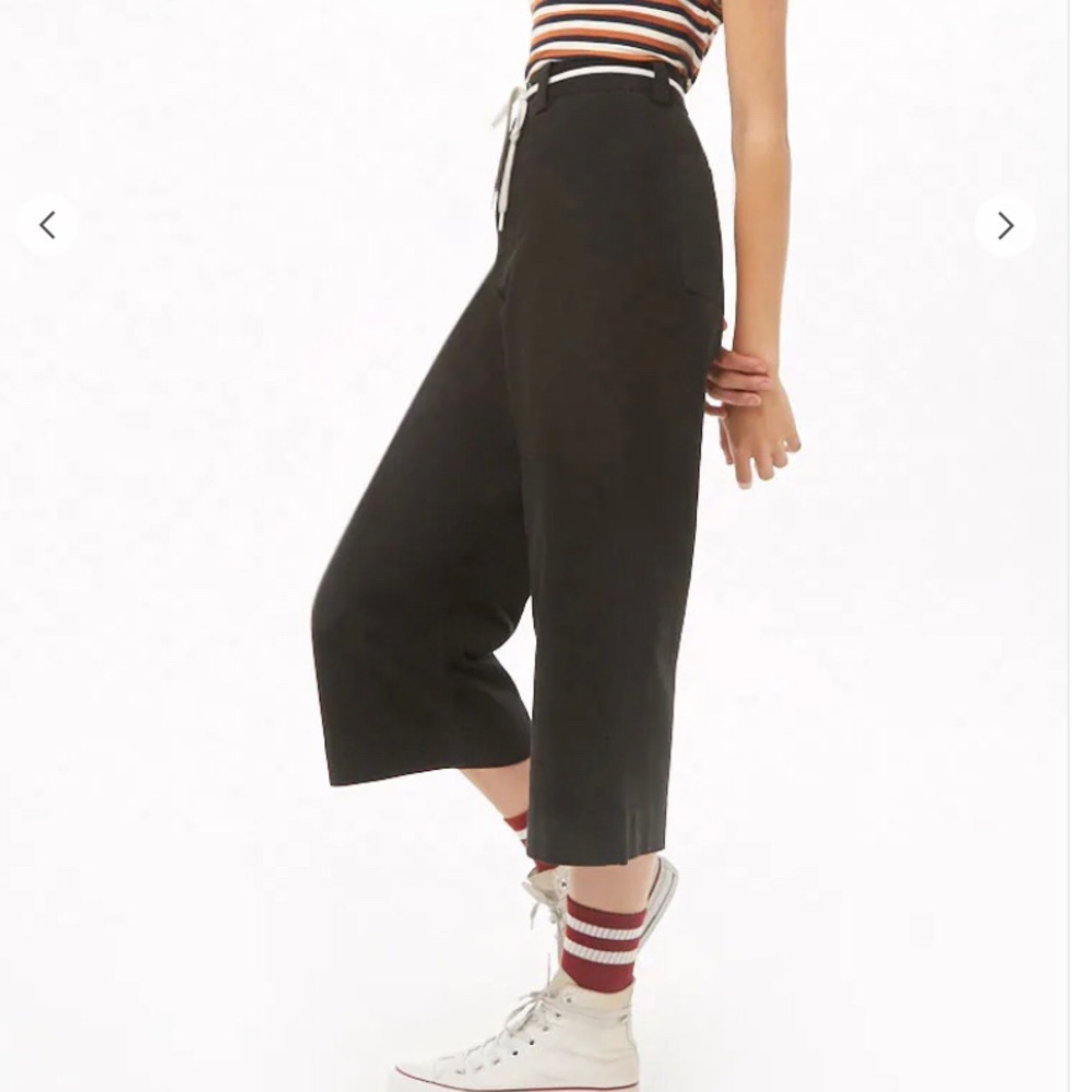 Cropped Wide-Leg Pants Black